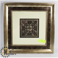 DOUBLE FRAMED & MATTED PICTURE WITH INSET METAL