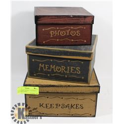 SHOW HOME DECOR - 3 COLORFUL DESIGNED BOXES