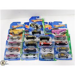 BOX OF ASSORTED HOT WHEELS COLLECTOR CARS ON