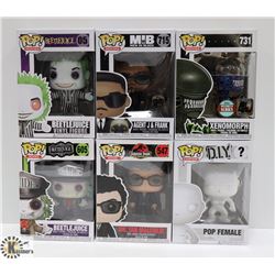 LOT OF 6 ASSORTED FUNKO POP VINYL FIGURES.
