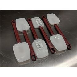 10" SILICONE "SPOONULAS" RED HANDLE - LOT OF 4