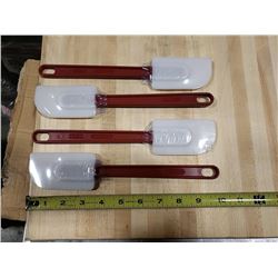 10” SILICONE HEAD SPATULA W/ RED HANDLE - LOT OF 4