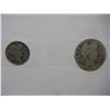 Image 3 : Barber coin collection. History facts1908 Barber Quarter, and 1906 Barber Half Dollar