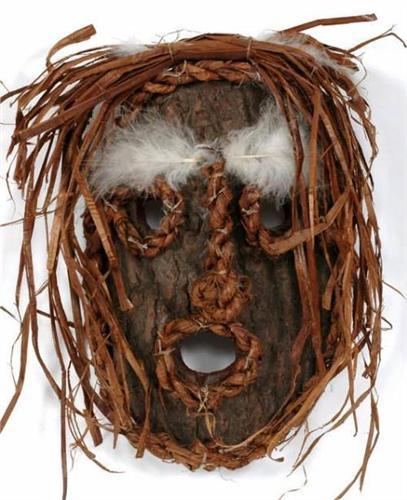 Early Style Cedar Bark Mask by Bell Fro