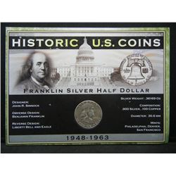 1952 Franklin Half Dollar Historic U.S. Coin Set Issued by First Commemorative Mint.