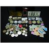 Image 1 : HUGE LOT OF "JUNK DRAWER COLLECTABLES" (SILVER/PROOF TOKENS/VIALS/ARROW HEADS/FOREIGN COINS/TAX STAM