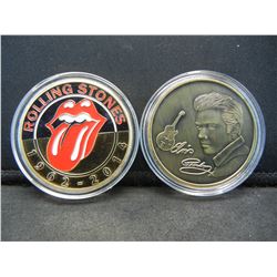 2 MUSIC LEGENDS-(ELVIS PRESLEY & ROLLING STONES), PROOF, Encapsulated For Future Preservation, Novel