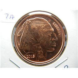 One-ounce copper round.  2015 Buffalo.  Proof-like.