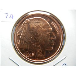 One-ounce copper round.  2015 Buffalo.  Proof-like.