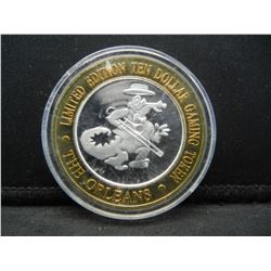 The Orleans Las Vegas $10 (.999) silver gambling token.    In capsule.