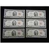 Image 1 : (6) Consecutive Serial Number 1963 $2 Red Seal Notes.  GEM Crisp CU.