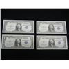 Image 1 : (4) Consecutive Serial Number 1935 D Silver Certificates.  GEM Crisp Uncirculated.