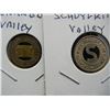 Image 2 : (2) Neat Transportation tokens:  Shenango Valley Penn and Schuylkill Valley, Penn.
