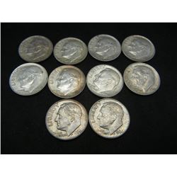 (10) 1964 Roosevelt Dimes