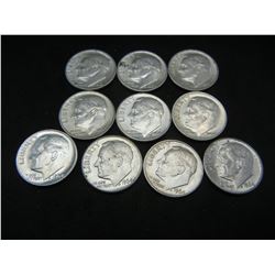 (10) 1964 Roosevelt Dimes