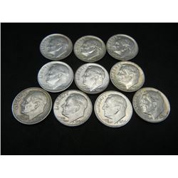 (10) 1964 Roosevelt Dimes