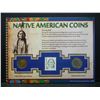 Image 1 : Native American Coins Card with 1902 Indian Head Cent, and 1928 Buffalo Nickel