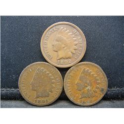 1890, 91, 92, Indian Head Cents