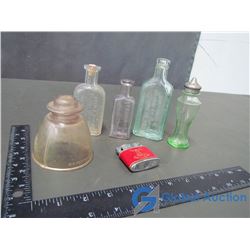 Vintage Coloured Glass Bottles