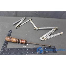 Carpentry Metal Expandable Ruler and Hand Tool