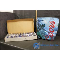 Coors Sask Roughrider Cooler Bag and Labatts Case Of Olympic Beer (Full)