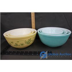 (2) Sets of Pyrex Bowls (6 Pieces Total)