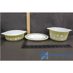 (3) Assorted Pyrex Pieces