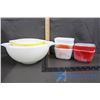 Image 1 : (5) Pyrex Refrigerator Dishes - No Lids & (3) Assorted Pyrex Bowls