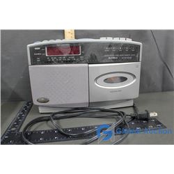 Sanyo AM/FM Clock Radio & Cassette Player