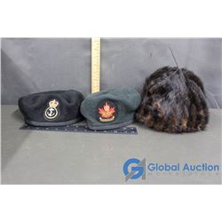 (2) Royal Canadian Air Cadet Hats & Fur Hat