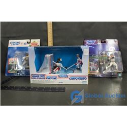 NIB Starting Line Up Freeze Frame Hockey Set, (2) Starting Line Up Baseball Figures