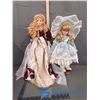 Image 1 : (2) Porcelain Dolls on Stands