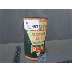 Vintage BA Peerless Motor Oil Tin