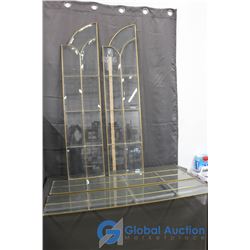 (4) Beveled Glass Leaded Decorative Windows