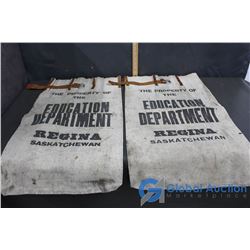 (2) Property of Regina Education Deptment Canvas Delivery Bags