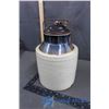 Image 4 : Stone Jug with Lid and Brown Glass Javex Jug