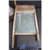 Image 2 : Vintage Wash Board, Sad Iron etc