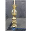 Image 1 : Vintage Oil Lamp Heavy Base with Glass Shade