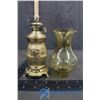 Image 3 : Vintage Oil Lamp Heavy Base with Glass Shade