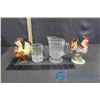 Image 1 : (2) Rooster Decor, A&W Glass Mug and a Glass Creamer