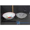Image 1 : Enamel Bowl and Light Fixture