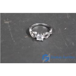 Silver Coloured Cubic Zirconia Ring