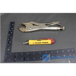 Visegrip Pliers and Klein Voltage Tester