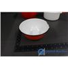 Image 3 : (5) Piece Red & White Enamel Pots with Lids