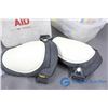 Image 2 : Knee Pads, Used Metal First Aid Kit, Assortment of Electrical & Garage Items