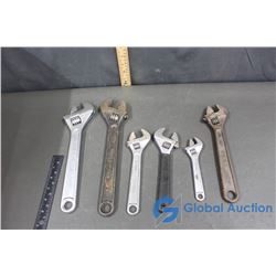 (6) Assorted Size Adjustable Wrenches