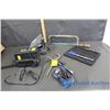 Image 1 : Digital Caliper, Marshall Excelsior Test Guage, Hack Saw, Yardworks Battery