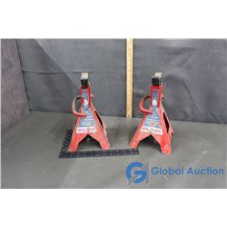 (2) Pro Point 3-ton/6000lbs Jack Stands - Red