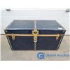 Blue Metal Trunk - Missing One Handle & No Key