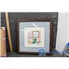 Image 6 : (2) Framed Cross Stitched and Water Color Pictures